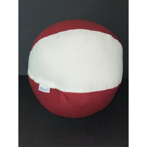 Beach Ball Round Accent Pillow Throw Red White Wilkinsons 12" Round Summer Decor - Picture 4 of 5
